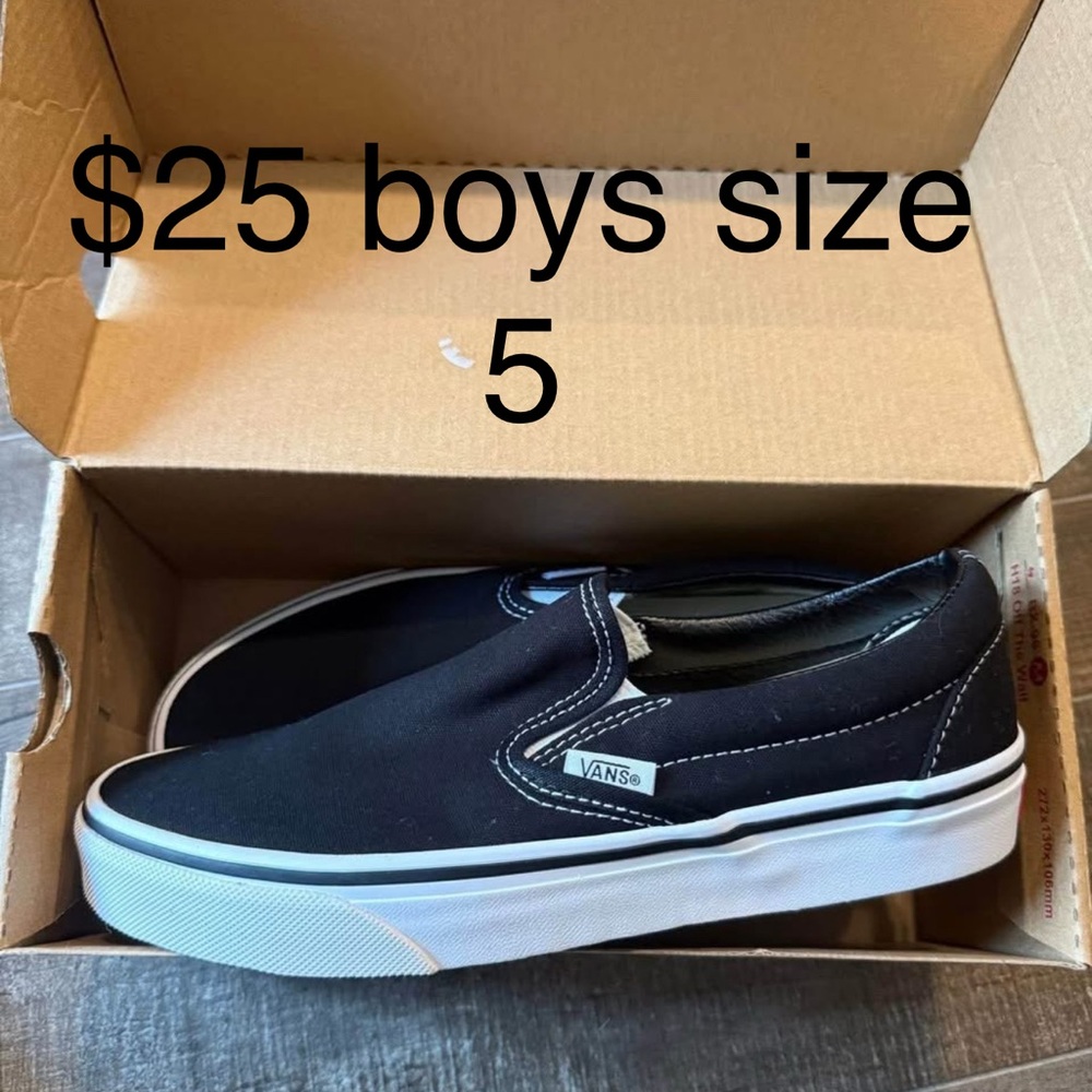 Vans Black Slip-On Shoes for Boys